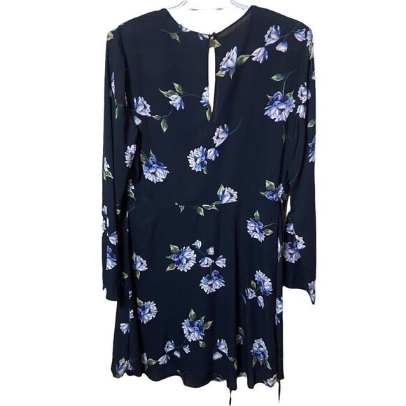 NWT  Lush Elly Vintage Black Floral Wrap Dress L - Picture 2 of 4